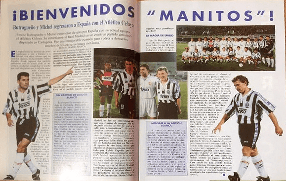 Revista Oficial Real Madrid Nº84. Michel y Butragueño con el Atlético Celaya