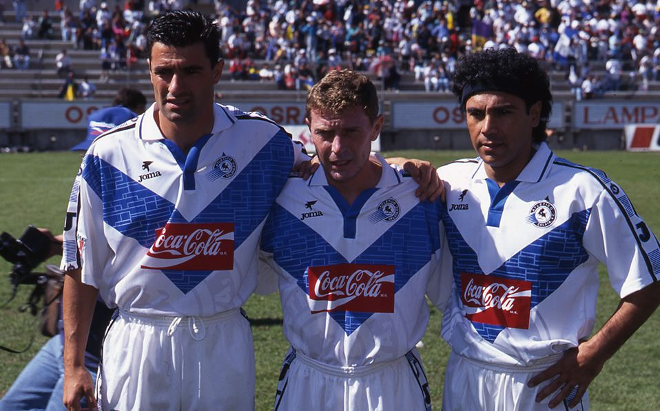 Michel, Butragueño y Hugo Sánchez en el Atlético Celaya