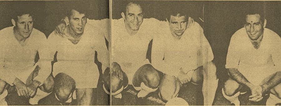 Kopa y Di Stéfano se vistieron de blanco otra vez en 1965 para el homenaje a Gento.