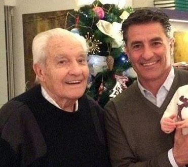 Michel junto a su padre, ex jugador entre otros del Aranjuez