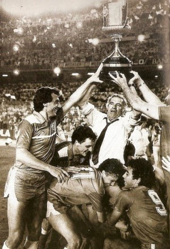 En 1985, Hugo Sánchez logra la Copa del Rey con el Atlético de Madrid