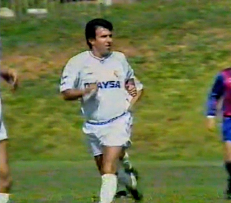 Juanito en su último partido con la camiseta del Real Madrid. 1991